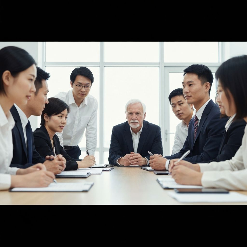 Diverse business leaders collaborating